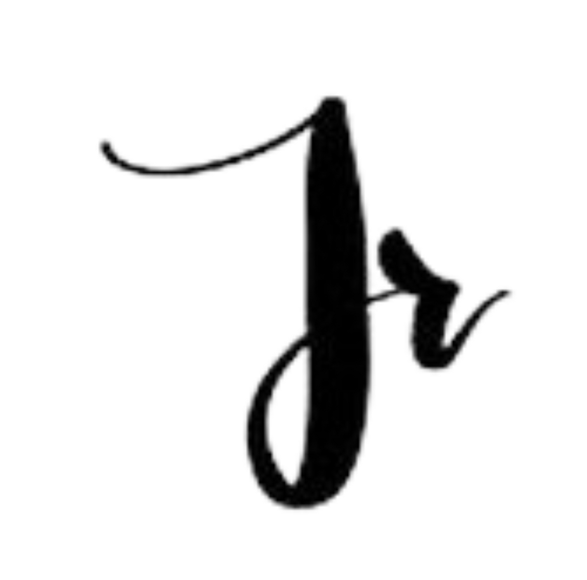 Calligraphic initials 'Jr.' on a white background