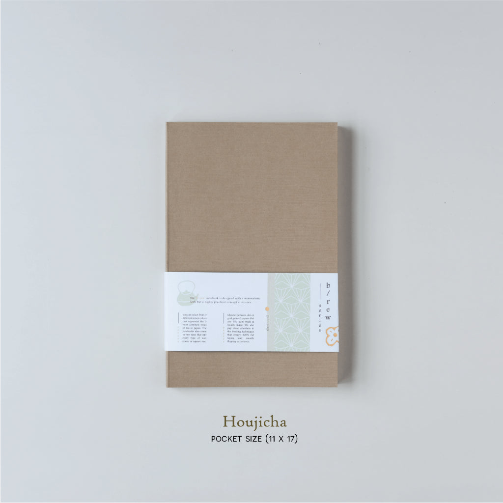 Soft Cover Notebook B/rew Series - Pocket B6 Size | Houjicha (brown)