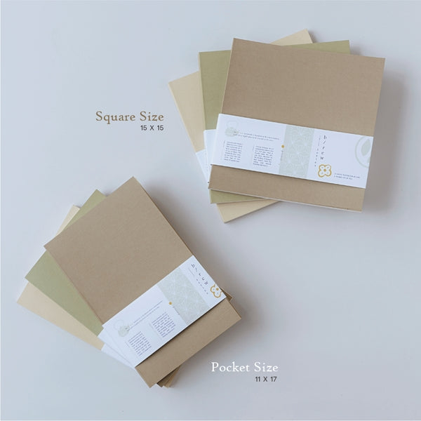 Soft Cover Notebook B/rew Series - Square Size | Genmaicha (yellow)