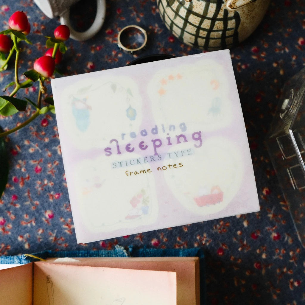 Frame Stickers Notepad "Reading Sleeping"
