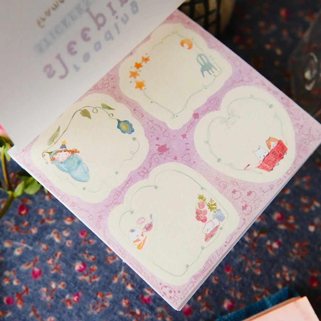 Frame Stickers Notepad "Reading Sleeping"