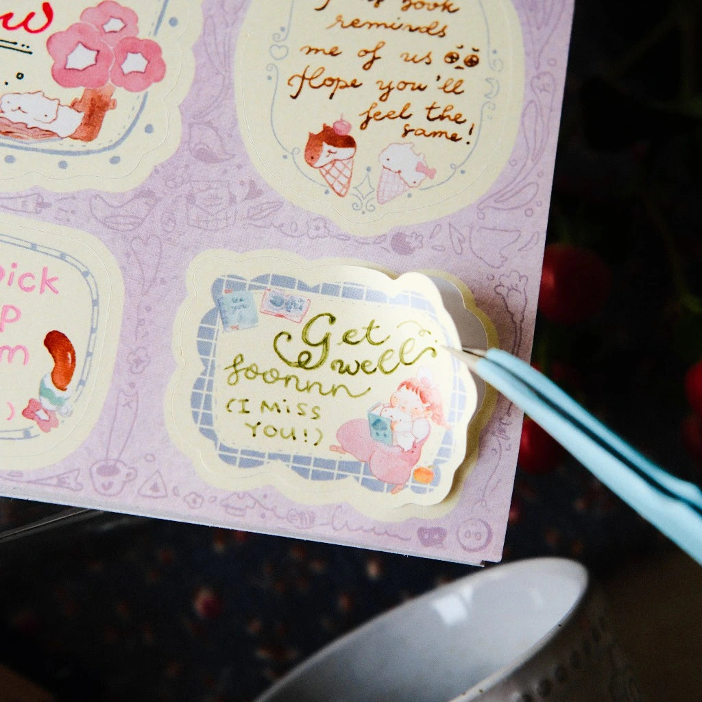 Frame Stickers Notepad "Reading Sleeping"