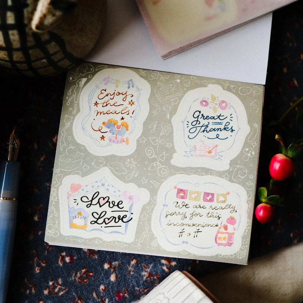 Frame Stickers Notepad "Reading Sleeping"