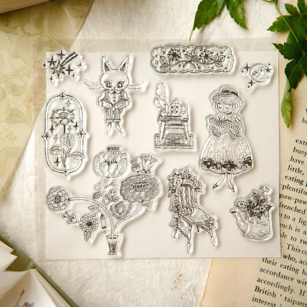 Clear Stamps Set "Gardens Reading"