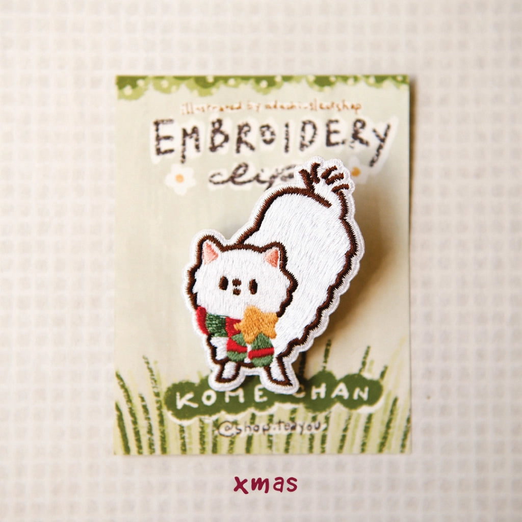 Embroidery Patches 'Kome-chan' | Clip-on type