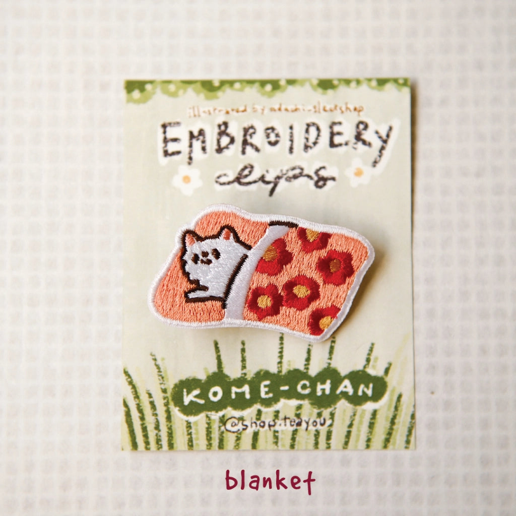 Embroidery Patches 'Kome-chan' | Clip-on type