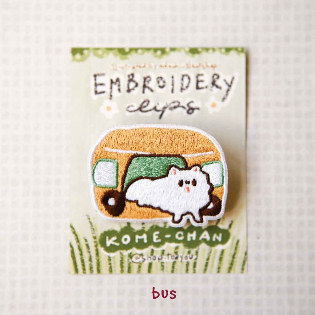 Embroidery Patches 'Kome-chan' | Clip-on type