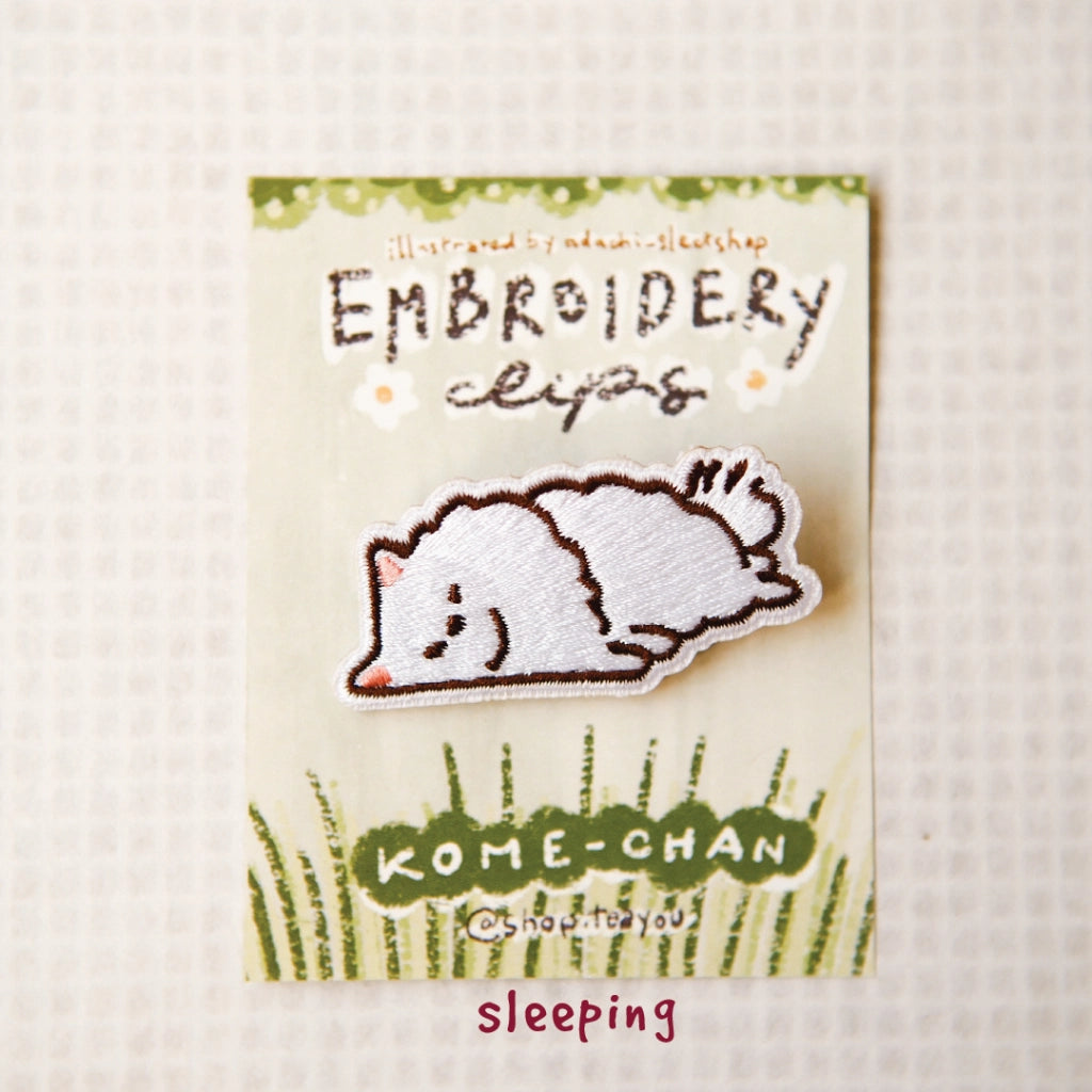 Embroidery Patches 'Kome-chan' | Clip-on type