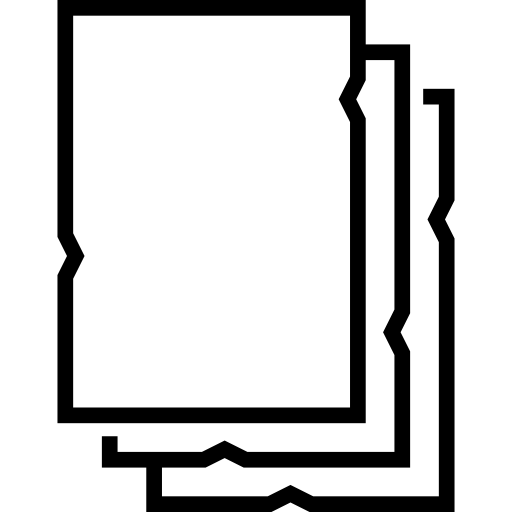 Black outline of a rectangular frame with decorative corners on a white background