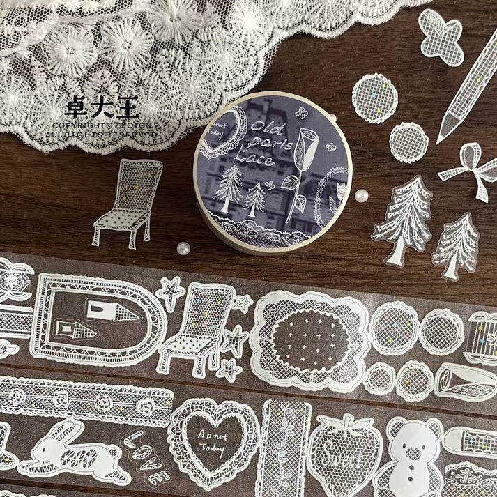 Old Paris Lace Die-Cut PET Tape