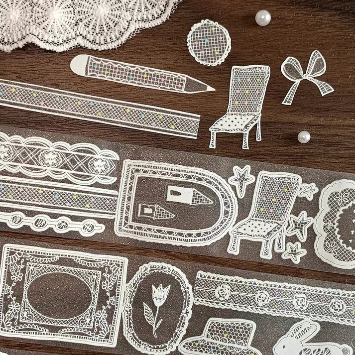 Old Paris Lace Die-Cut PET Tape